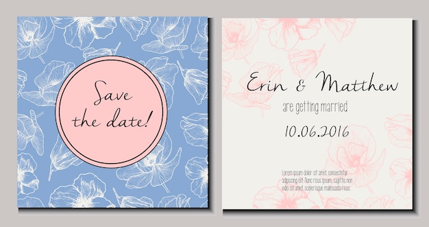 Vector wedding invitation set