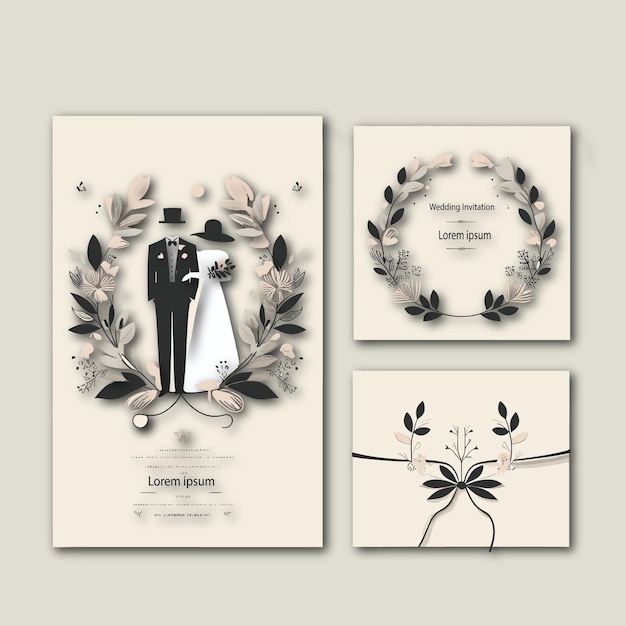 Vector vector wedding invitation template design