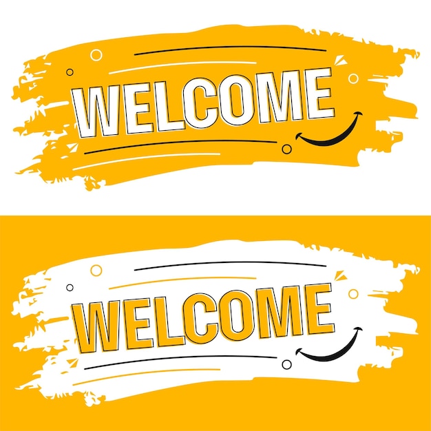 Vector welcome composition with flat design