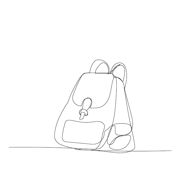 Vector on a white background continuous line drawing backpack