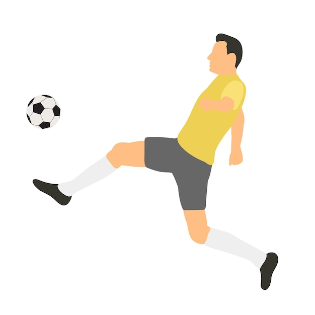 Vector on a white background in a flat style soccer player