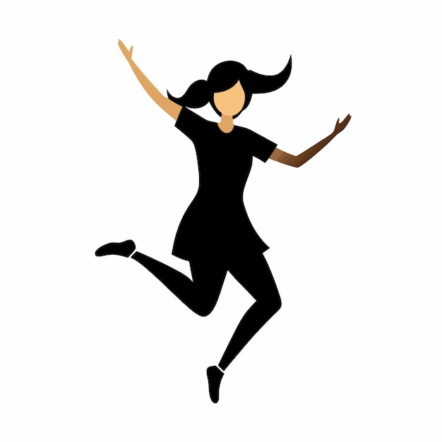 Vector on white background silhouette girl jumping 12