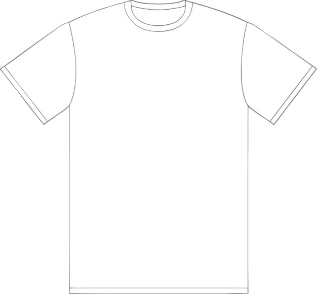 Vector white blank t shirt outline sketch