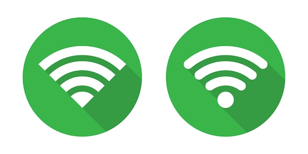 Vector vector wifi icons in circle with shadow