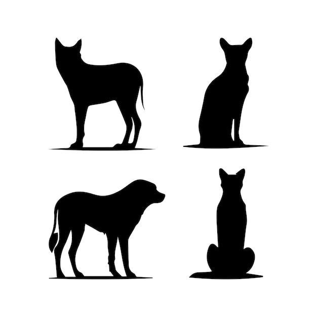 Vector wild animals Character Set on white background