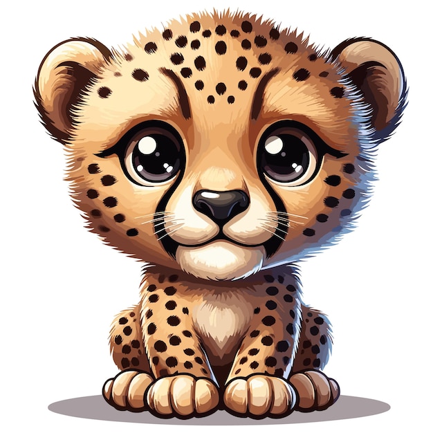 Vector wild cheetah running illustration