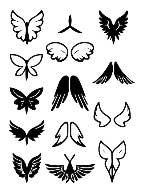 vector wings collection set of vector illustration