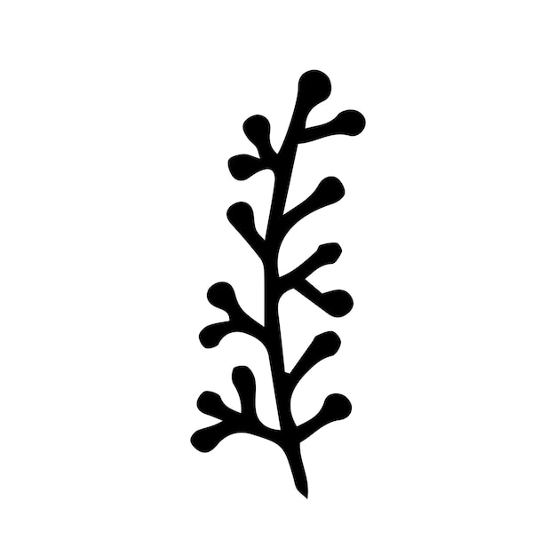 Vector winter plant doodle illustration