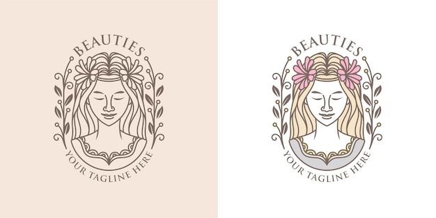 vector woman beauty logo template