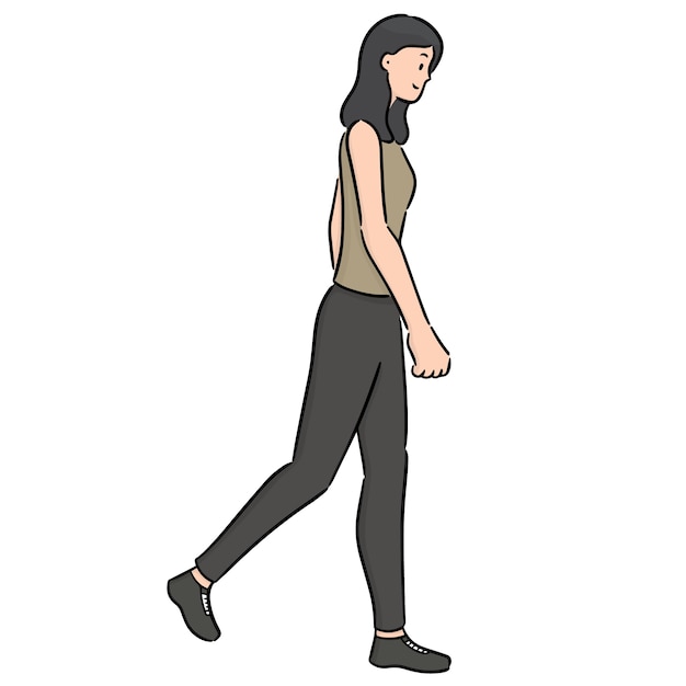 vector of woman walking