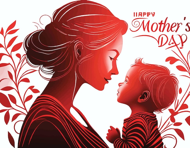 vector of a woman with her Baby on mothers day