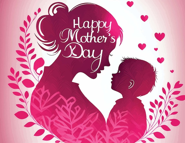 vector of a woman with her Baby on mothers day