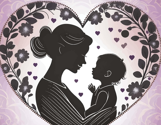 vector of a woman with her Baby on mothers day