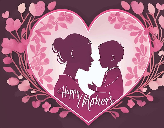 vector of a woman with her Baby on mothers day