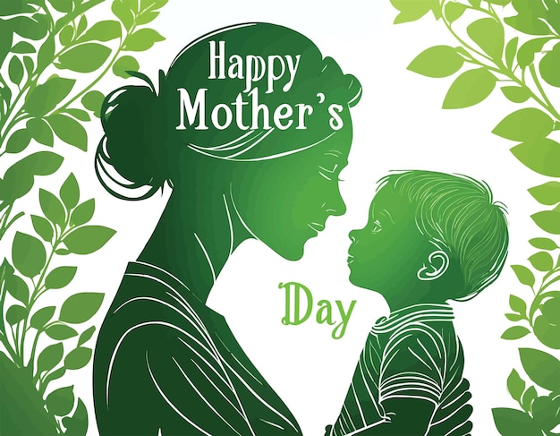 vector of a woman with her Baby on mothers day