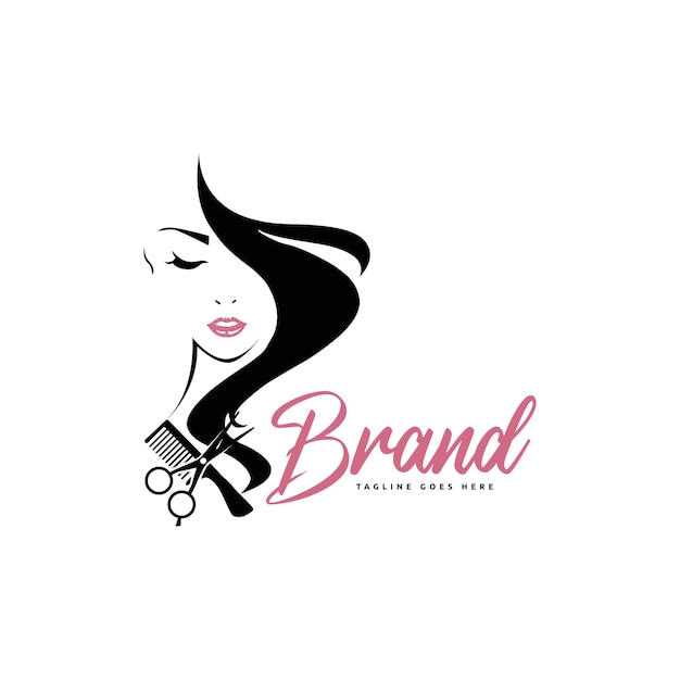 Vector Women beauty hair salon logo design