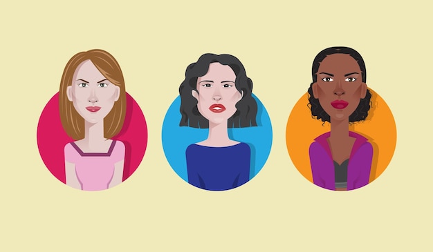 Vector women diversity with different races