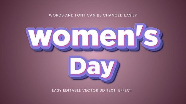 Vector women's day 3d text style design