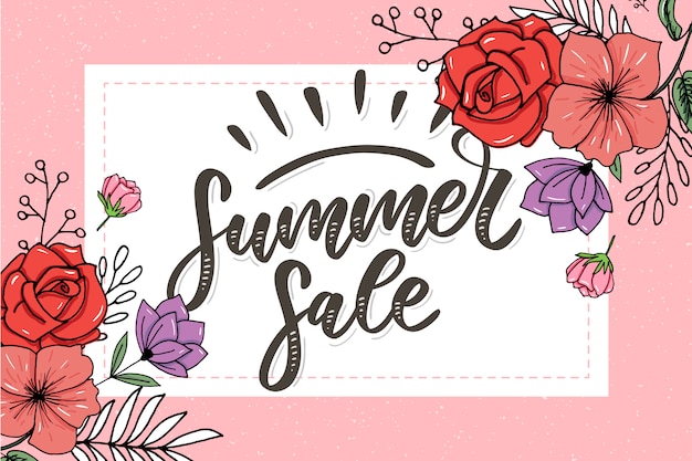 Vector word sale .Letters made of flowers and leaves Summer sale Holiday