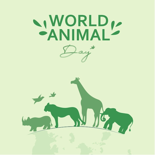 Vector world animal wild life day concept vector. Vector flat world wildlife day illustration.