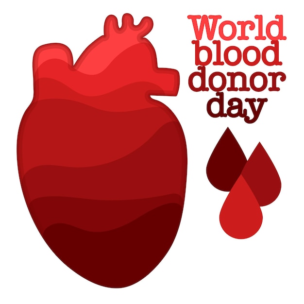 Vector of the World Blood Donor Day Information poster heart of layers June 14th Hemophilia