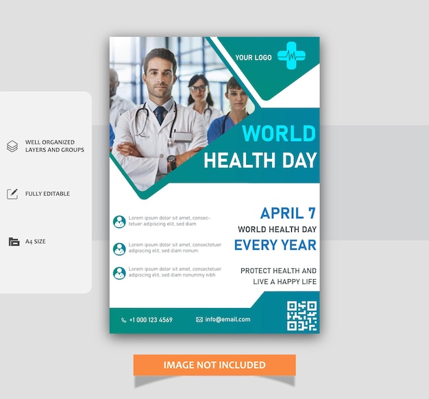 vector world health day poster or flyer template