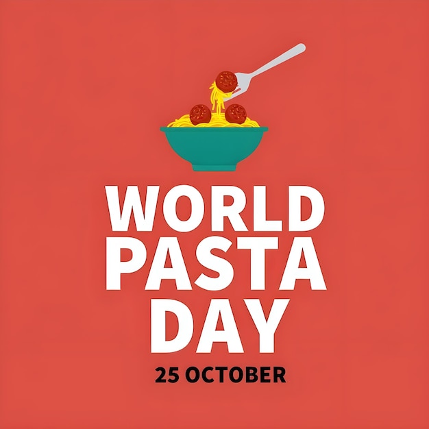 Vector vector world pasta day banner and logo design