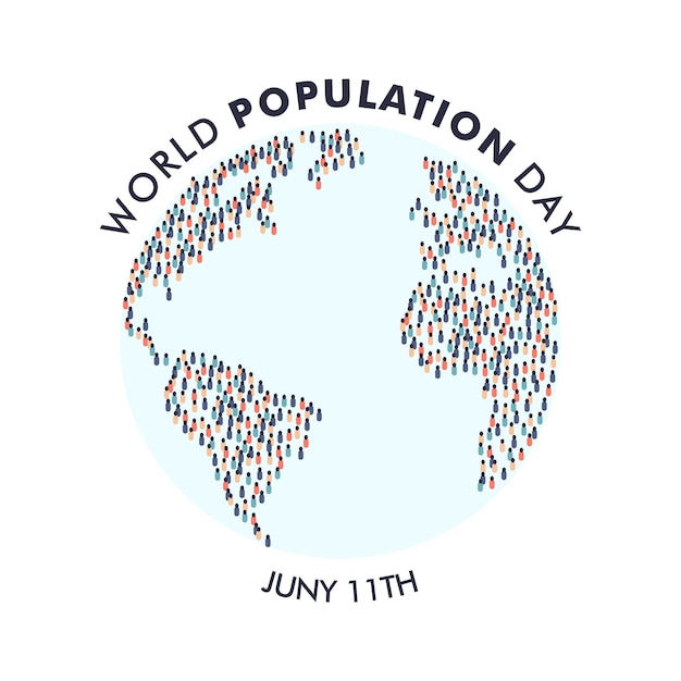 Vector vector world population day post template