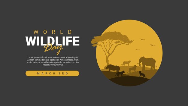 Vector vector world wildlife day banner template