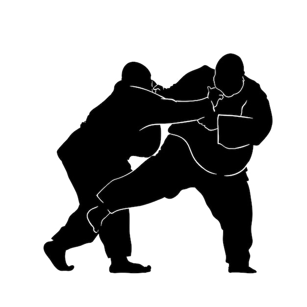 Vector wrestling silhouette illustration