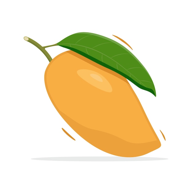 Vector yellow mango with leaf