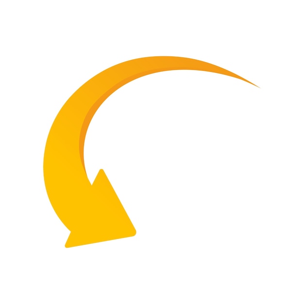 Vector yellow return arrow Gradient right arrow Modern business element