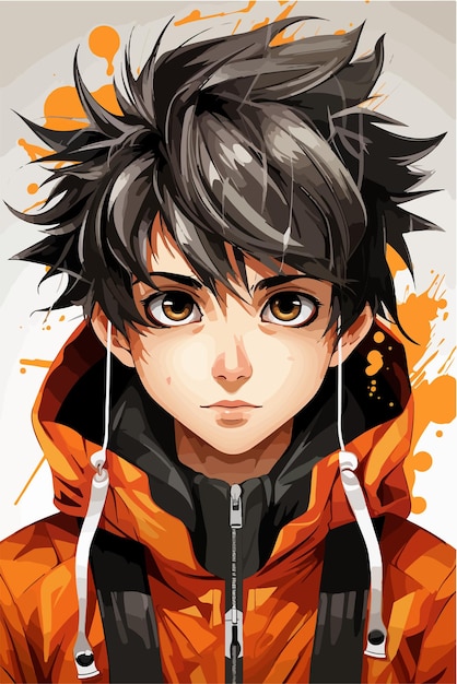 Vector young man anime style character vector illustration design manga anime boy