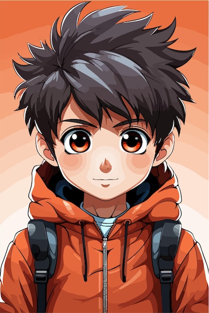 Vector young man anime style character vector illustration design manga anime boy