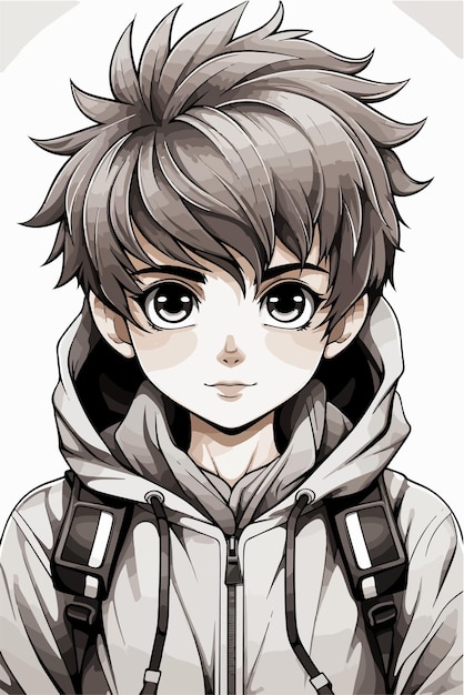 Vector young man anime style character vector illustration design manga anime boy