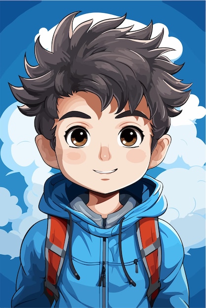 Vector young man animestyle character vector illustration design manga anime boy