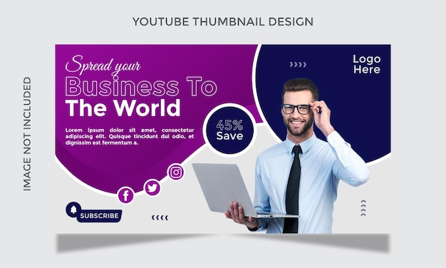 Vector youtube thumbnail design billboard for a business agency thumbnail banner or design template