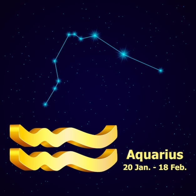 Vector zodiac sign Aquarius