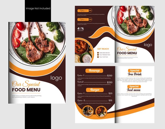 Vector vectorfood bifold brochure template