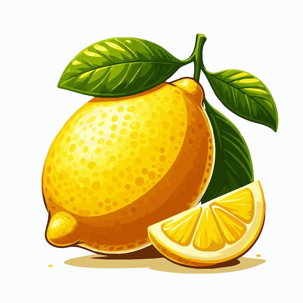 Vectorized Freshness Yellow Lemon Slices Illustration