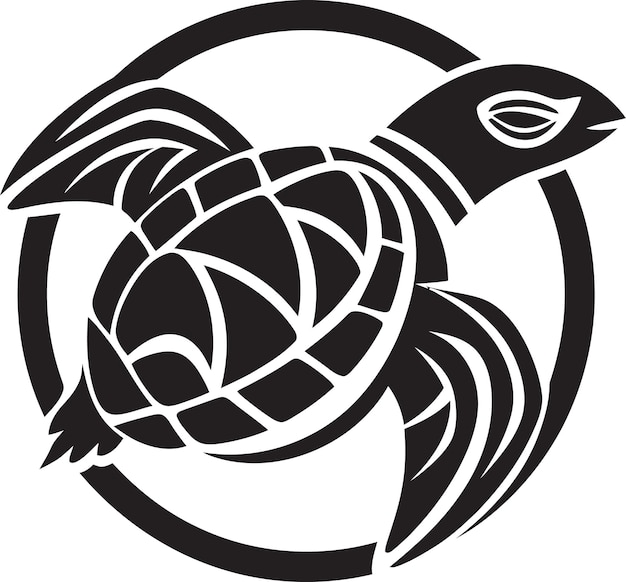 Vector vectorized intricacy artistic turtle in blackcaptivating lines monochrome turtle design