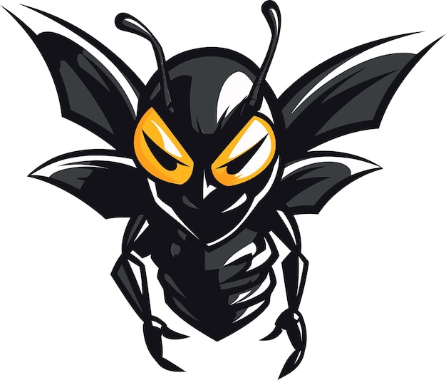 Vectorized Monochrome Hornet Icon of Power Abstract Furys Elegance