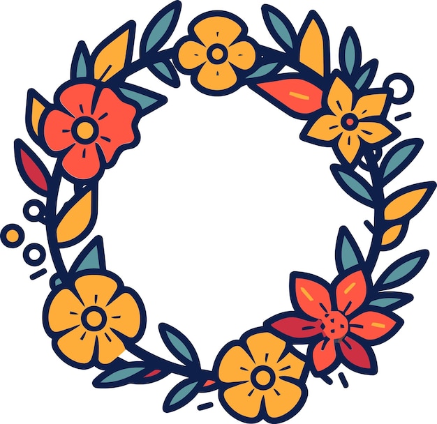 Vectorized Natures Harmony WreathsIllustrated Floral Hoops Vector Wreaths