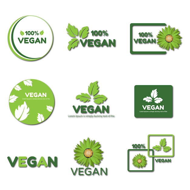 vegan badge illustration vector