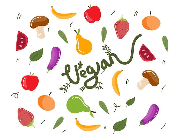 vegan day illustration food vector for vegetarian healthy food event