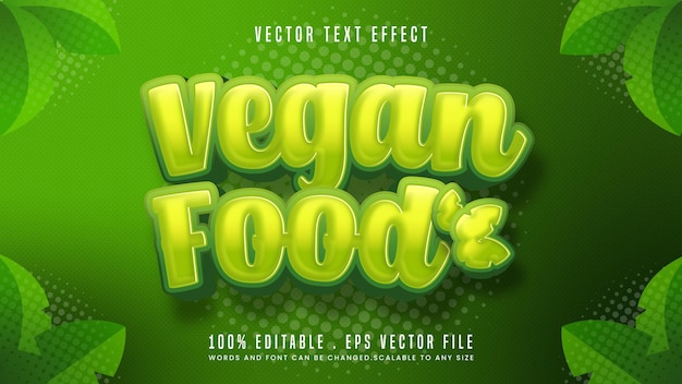 Vegan Food 3d editable text effect font style