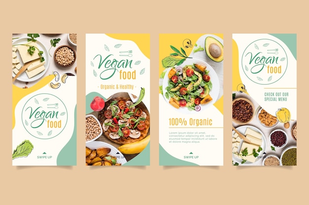 Vegan food instagram story template