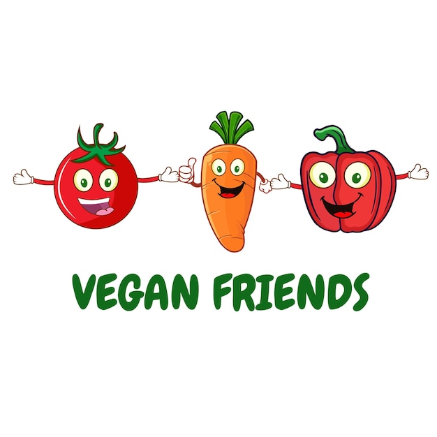 Vegan Friends typography Vector illustrations for Graphic Design tshirt prints posters and Mugs