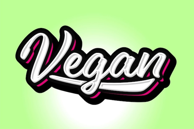 Vegan Hand Lettering Typography Vector Template