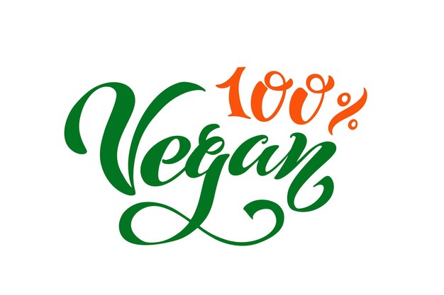 Vector vegan handwritten lettering for restaurant cafe menu vector elements for labels vector illustration food design